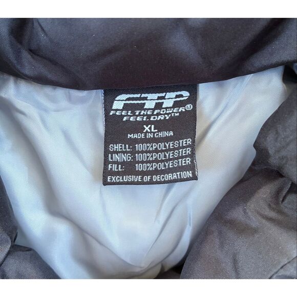 NWT Men’s SZ XL FTP Feel The Power Black Feel Dry Comfort Puffer Vest - Picture 2 of 7